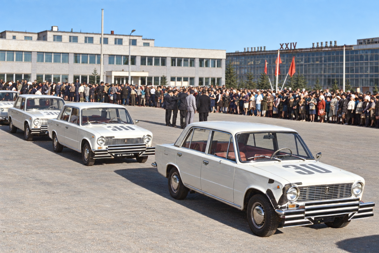 Автопробег у заводской площади